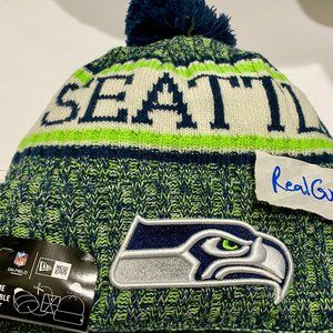 RARE Nwt 100% New Era Seattle Seahawks 2018 Sport Knit Hat NFL Cap Winter Beanie